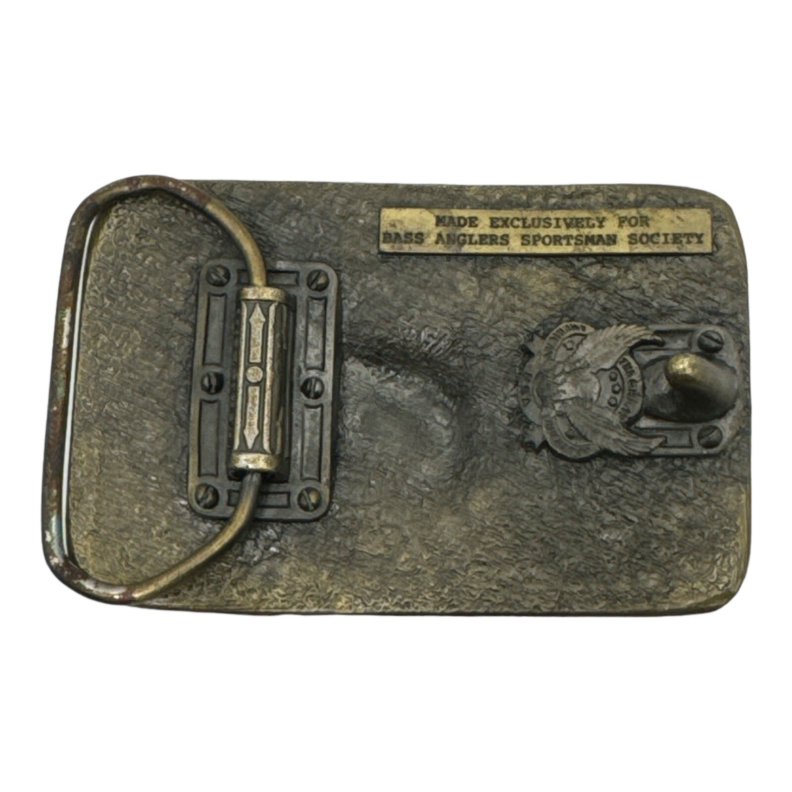 Belt Buckle Vintage 1988 BASS Bass Anglers Sportsman Society Brass USA Made