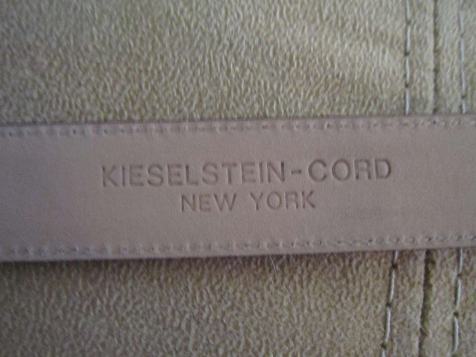 KIESELSTEIN CORD STERLING BULLDOG BUCKLE AND PURPLE LIZARD BELT SIZE 2