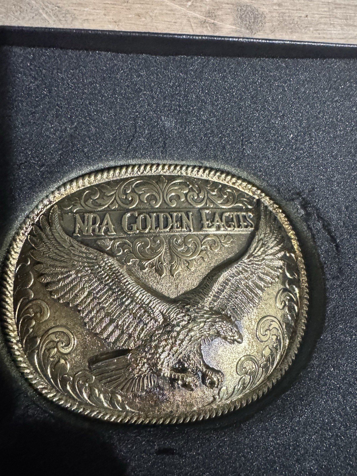 NRA Golden Eagles Belt Buckle Limited Edition National Rifle Association USA
