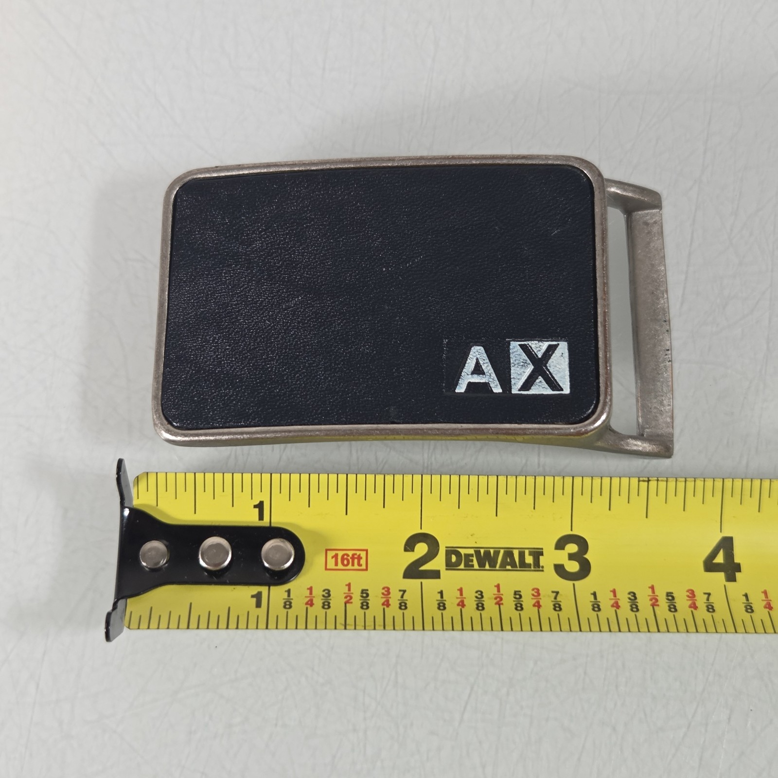Armani Exchange Black Metal Belt Buckle