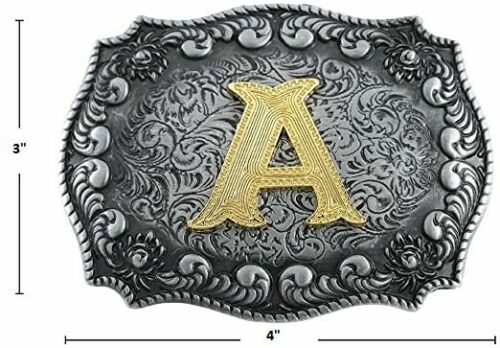 INITIAL WESTERN RODEO COWBOY FASHION BELT BUCKLE ALPHABETS Hebillas Vaqueras