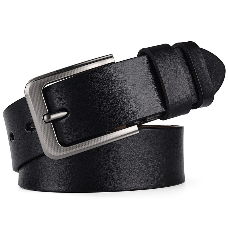Men&rsquo;s Classic Metal Buckle Handcrafted Cowhide Leather Jean Belt