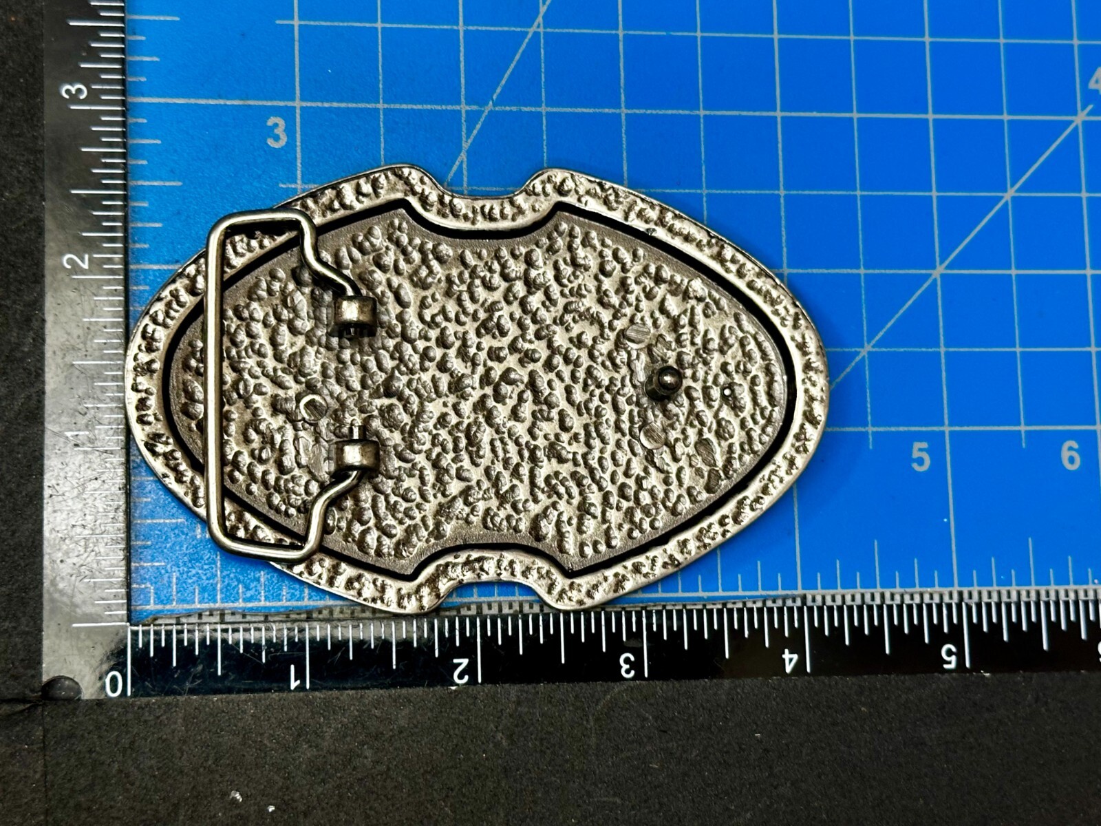 Smiling Skull Head Crossbones Ribbon Picture On Studded Unique Belt Buckle