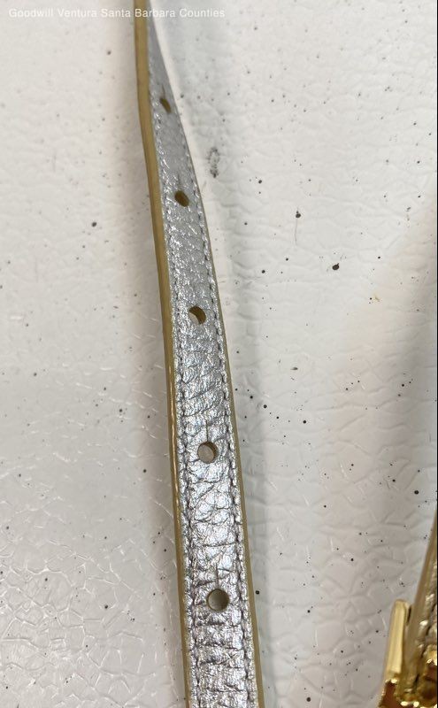 Tory Burch Reversible Logo Skinny Belt In Gold And Silver