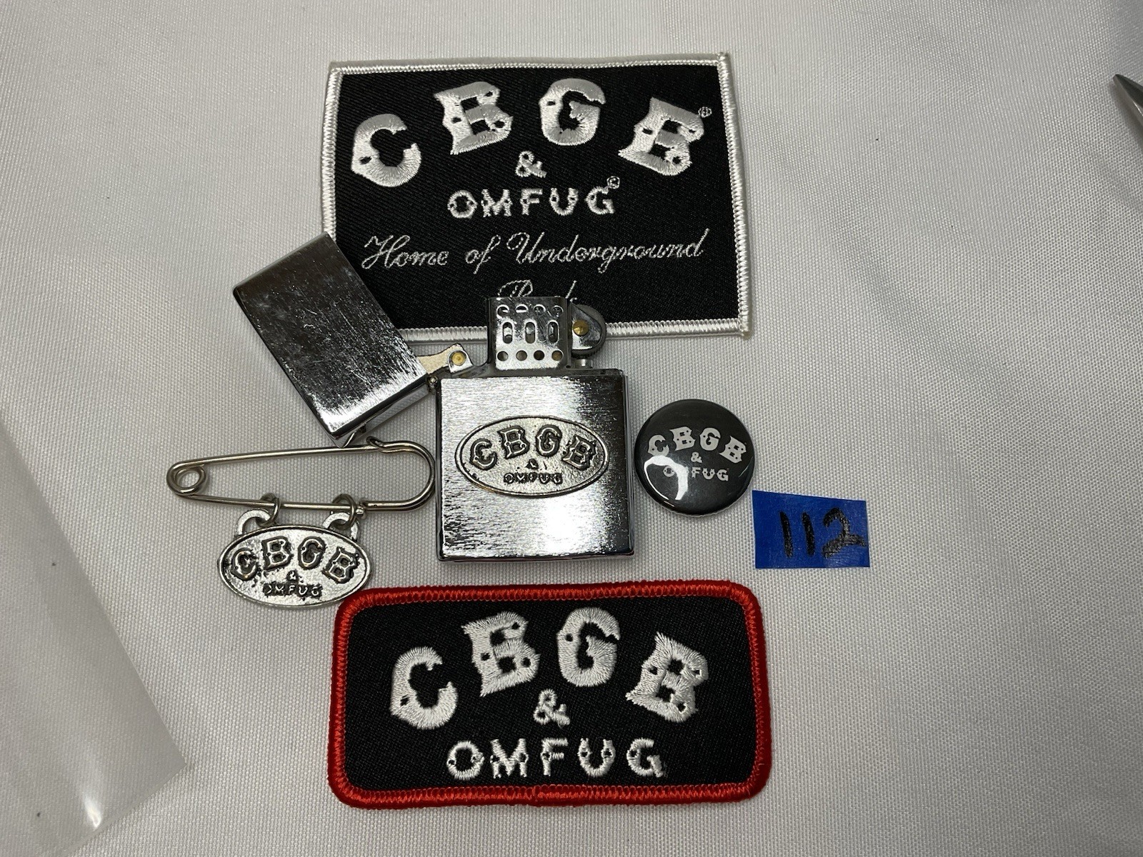 CBGB & OMFUG Lighter Patches Button Pin Lot Vintage Punk