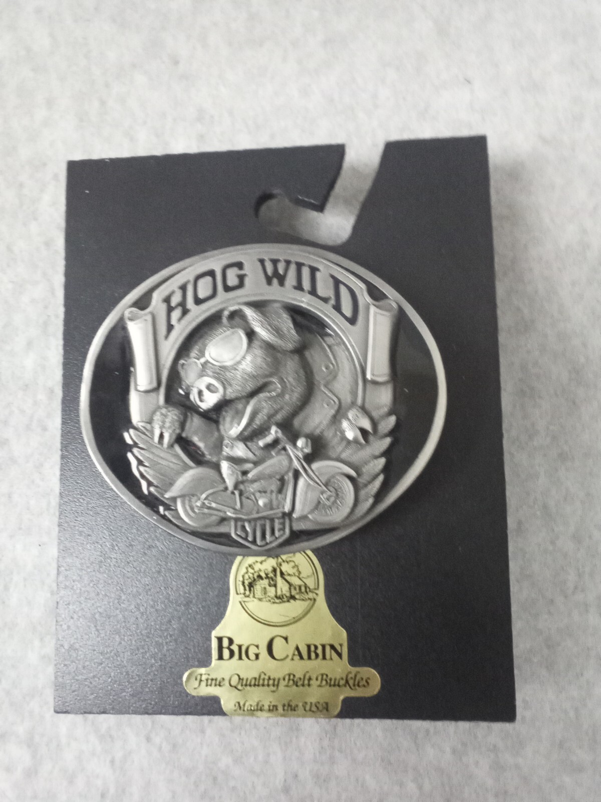 Big Cabin Belt Buckle Alloy Fashion Hog Wild Pig Motorcycle Pattern USA Made