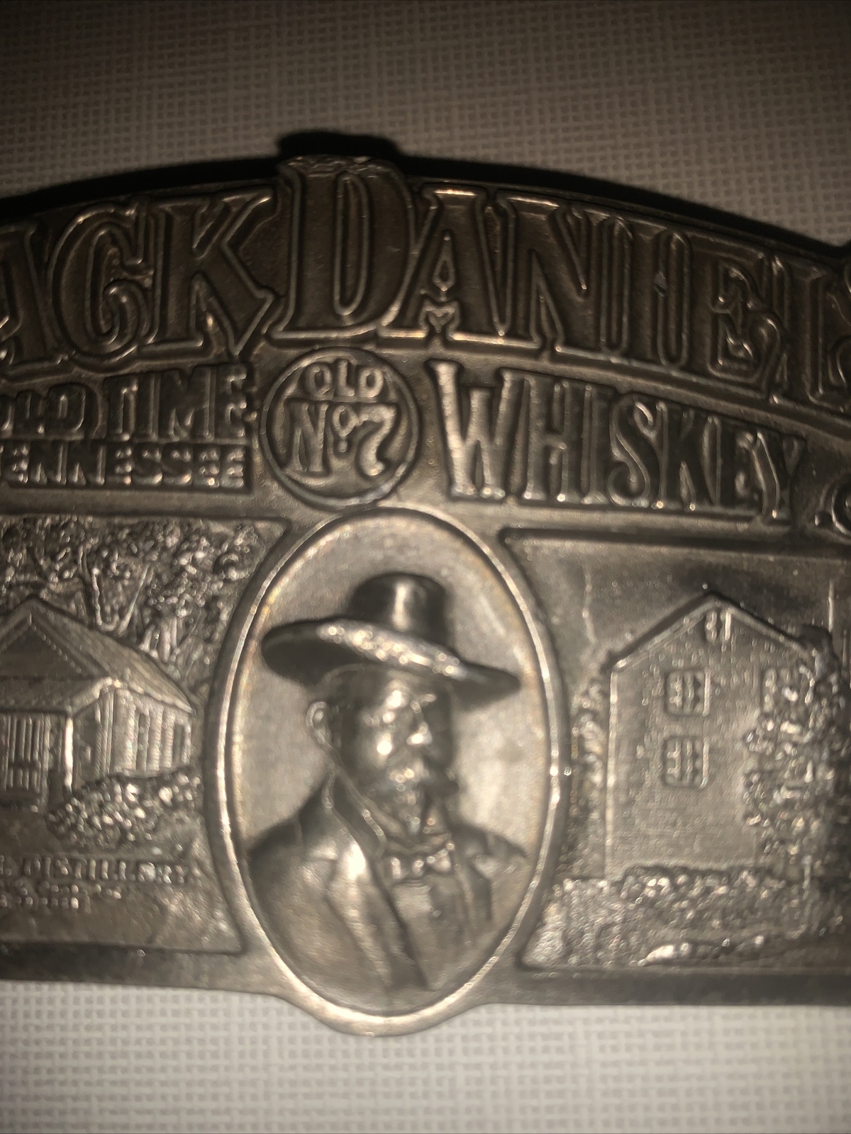 JACK DANIELS OLD NO. 7 OLD TIME TENNESSEE WHISKEY BELT BUCKLE VTG. 1989 BERGAMOT