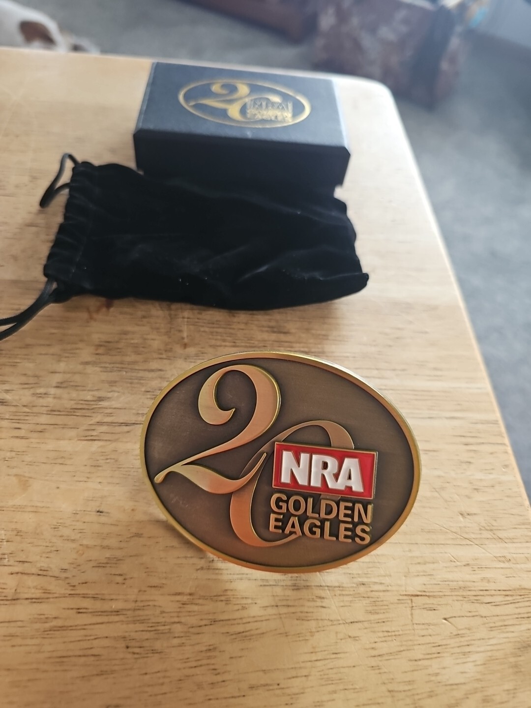 NRA National Rifle Association Golden Eagles 20 Belt Buckle NEW Unused