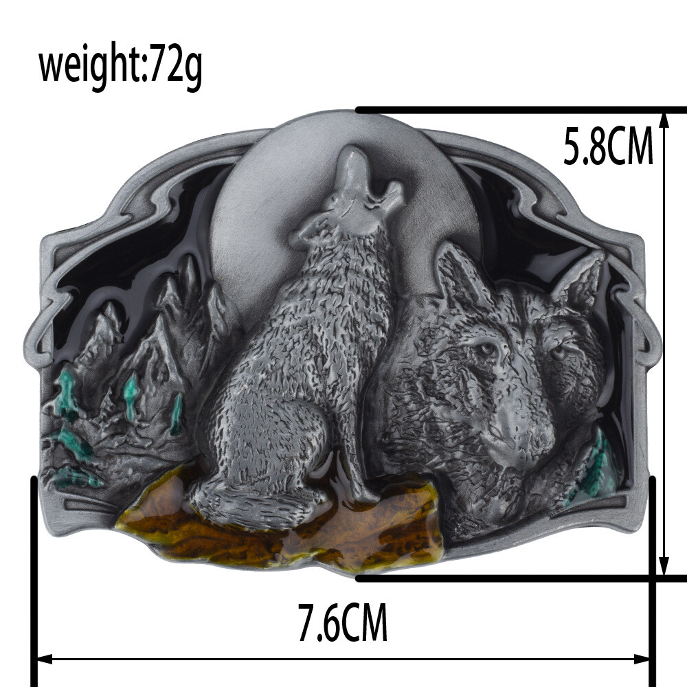 Wolf belt buckle for men&rsquo;s Western cowboy motorcycle riding