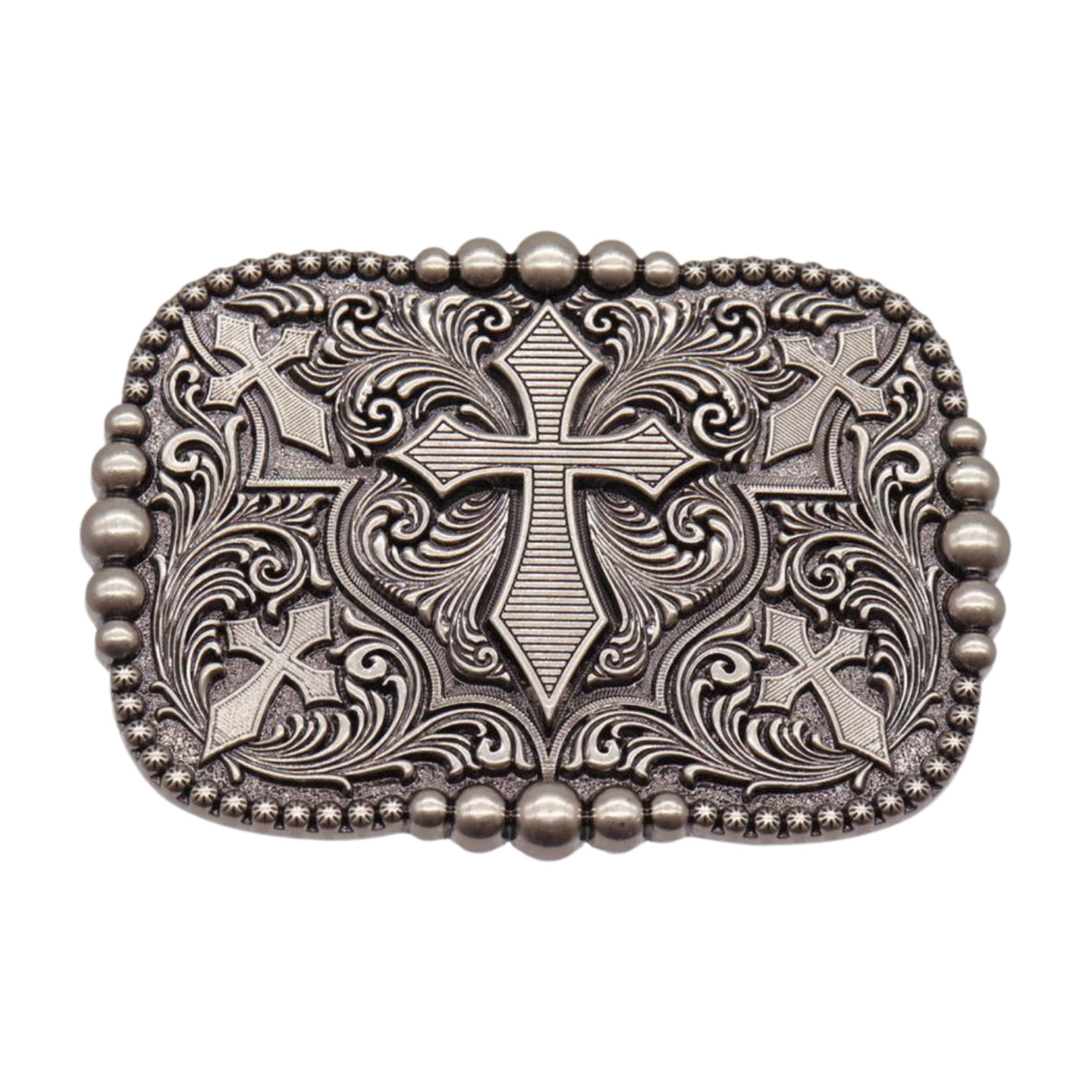 Men Women Western Fashion Belt Buckle Antique Silver Metal Western Cross Unisex
