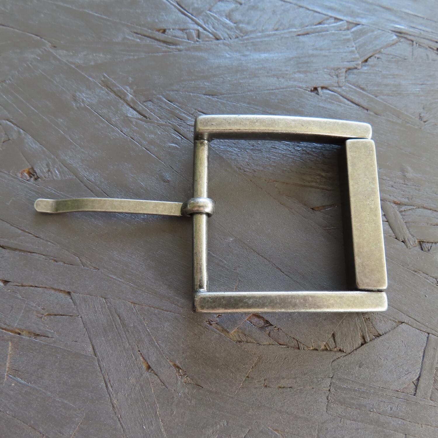Single Prong Belt Buckle Mens Silver 1.5 Square Roller Replacement Casual Retro