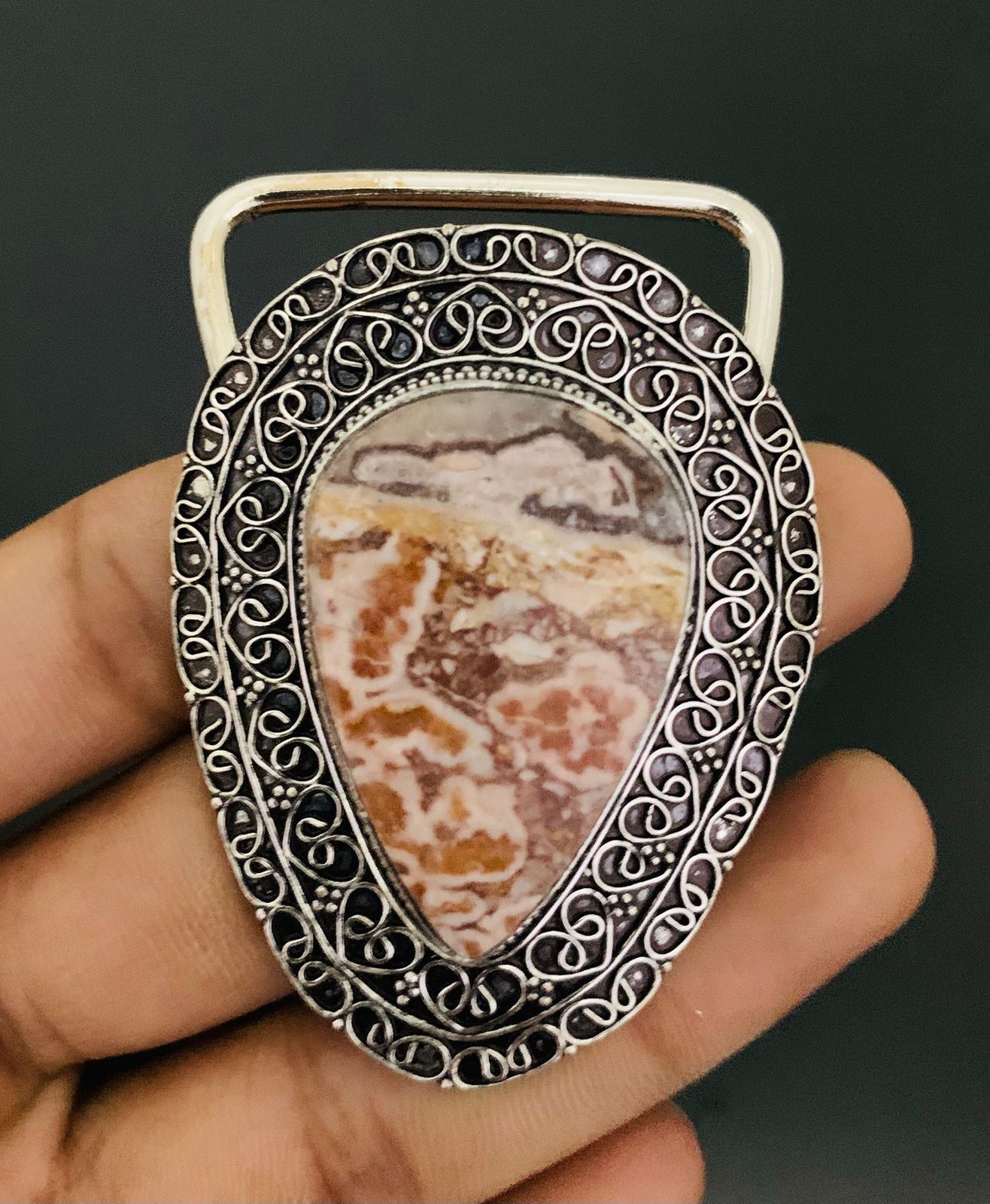 Crazy Lace Gemstone 925 Sterling Silver Handmade Belt Buckles Gift For