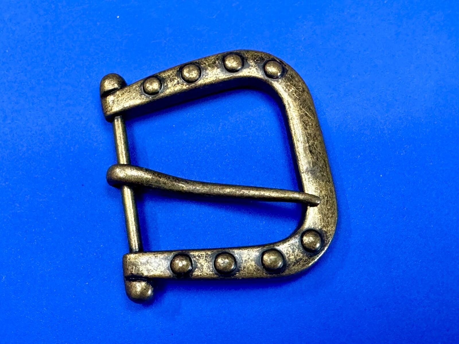 Replacement Brass Tone Studded Theme Harp Shaped Vintage Belt Buckle