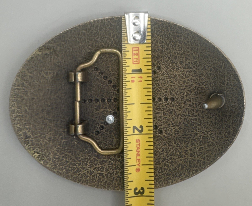 Old English / Gothic Initial “N” Bronze And Gold Tone Western Cowboy Belt Buckle