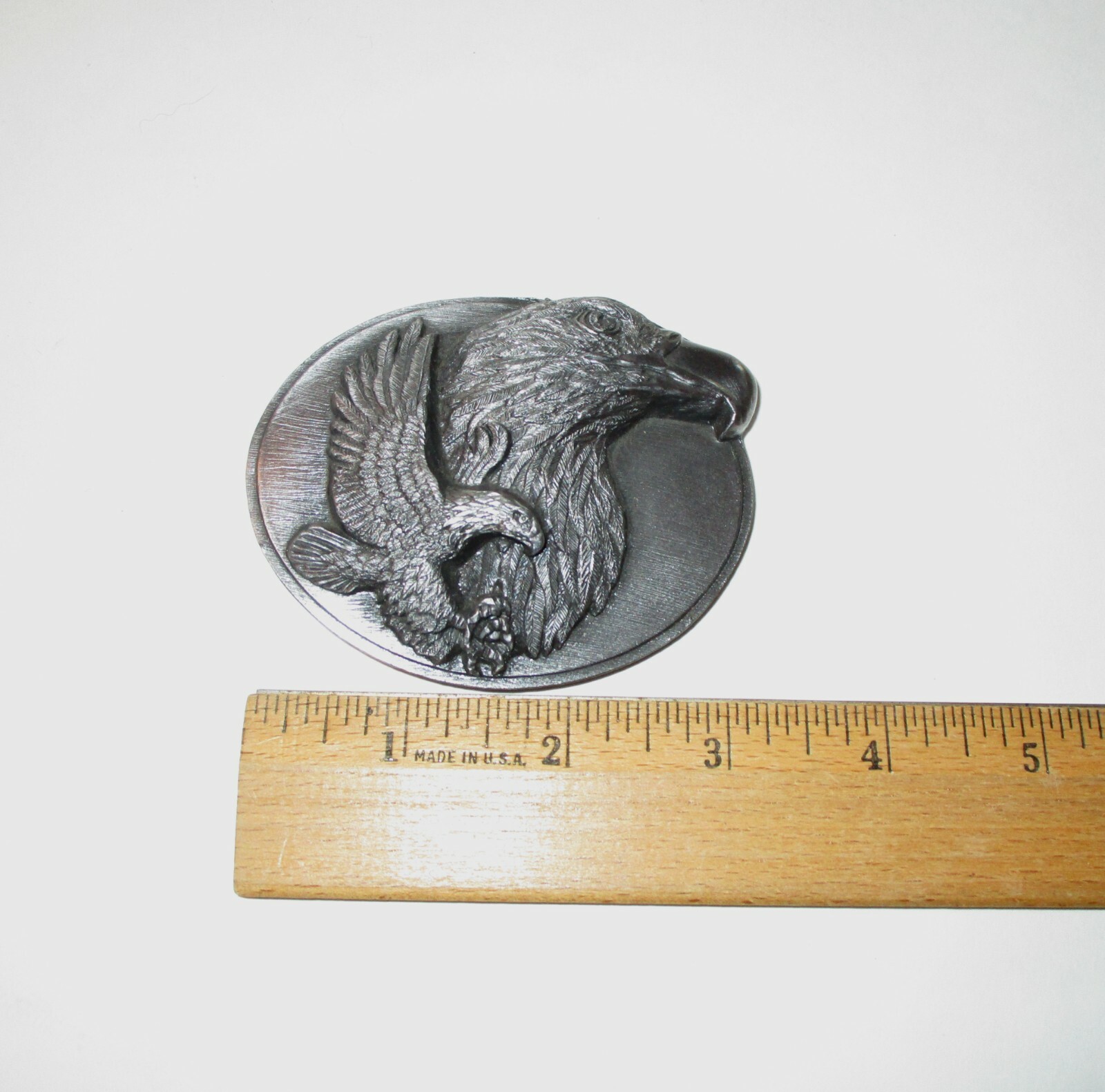 Siskiyou Buckle Co Belt Buckle Double EAGLE 1990 Pewter Vintage