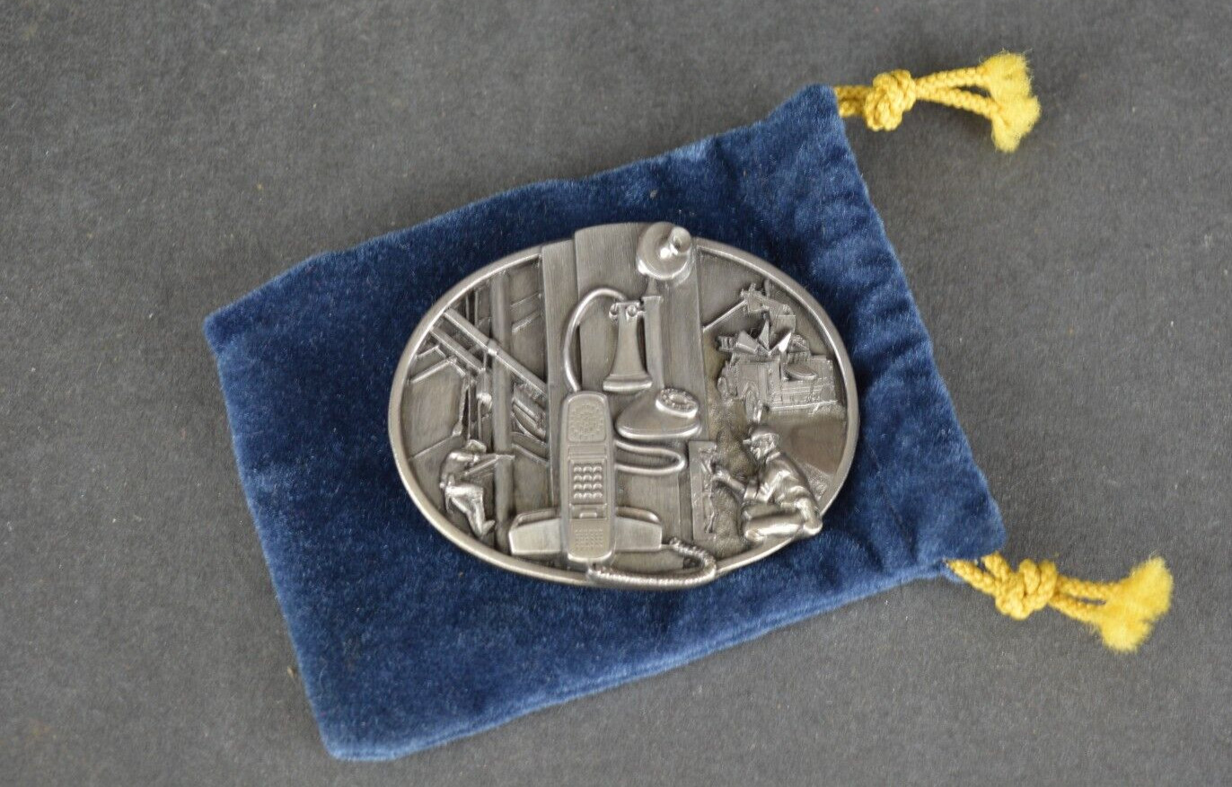 MINT Communications & Telephone 1988 Siskiyou Belt Buckle Z-50 Pewter w/ Pouch