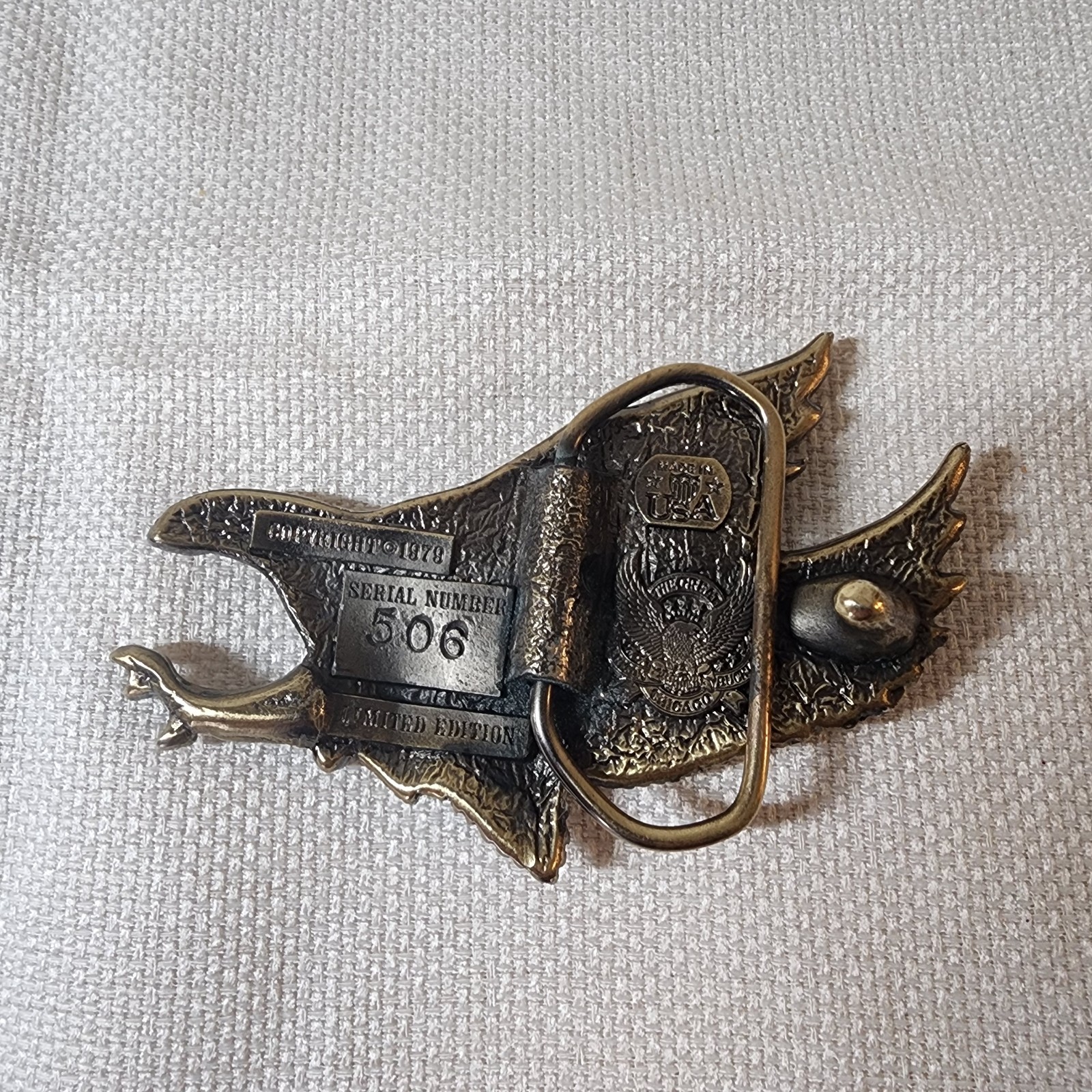 RARE 1979 Flying Eagle Metal Belt Buckle 506 USA Made