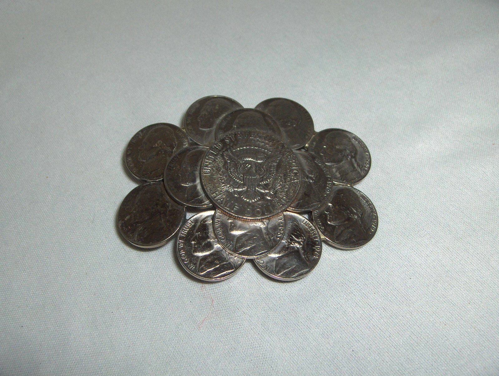 Vintage Jefferson Nickel Coin Belt Buckle Half Dollar 3.50&Prime; x 2.50&Prime; NICE