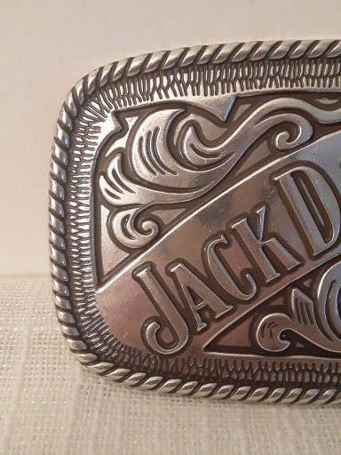 Jack Daniel&rsquo;s Old No.7 2005 Silver Metal Belt Buckle With Rope Style Border