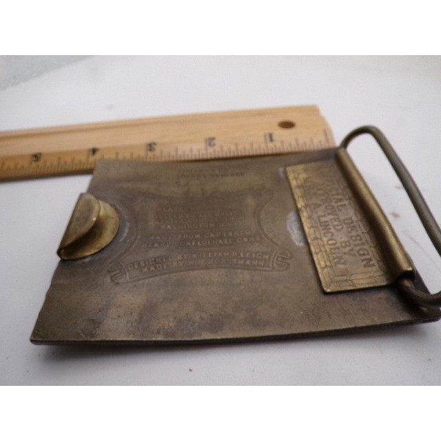 Tiffany & Co Abraham Lincoln Brass Belt Buckle Civil War Commemorative Vintage