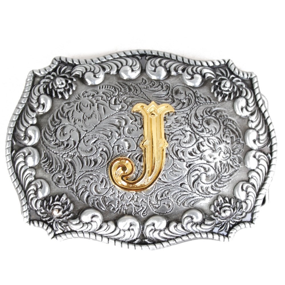 Men&rsquo;s Belt Buckles, English Letter in 3D, Western Style, CowboyAlphabe…