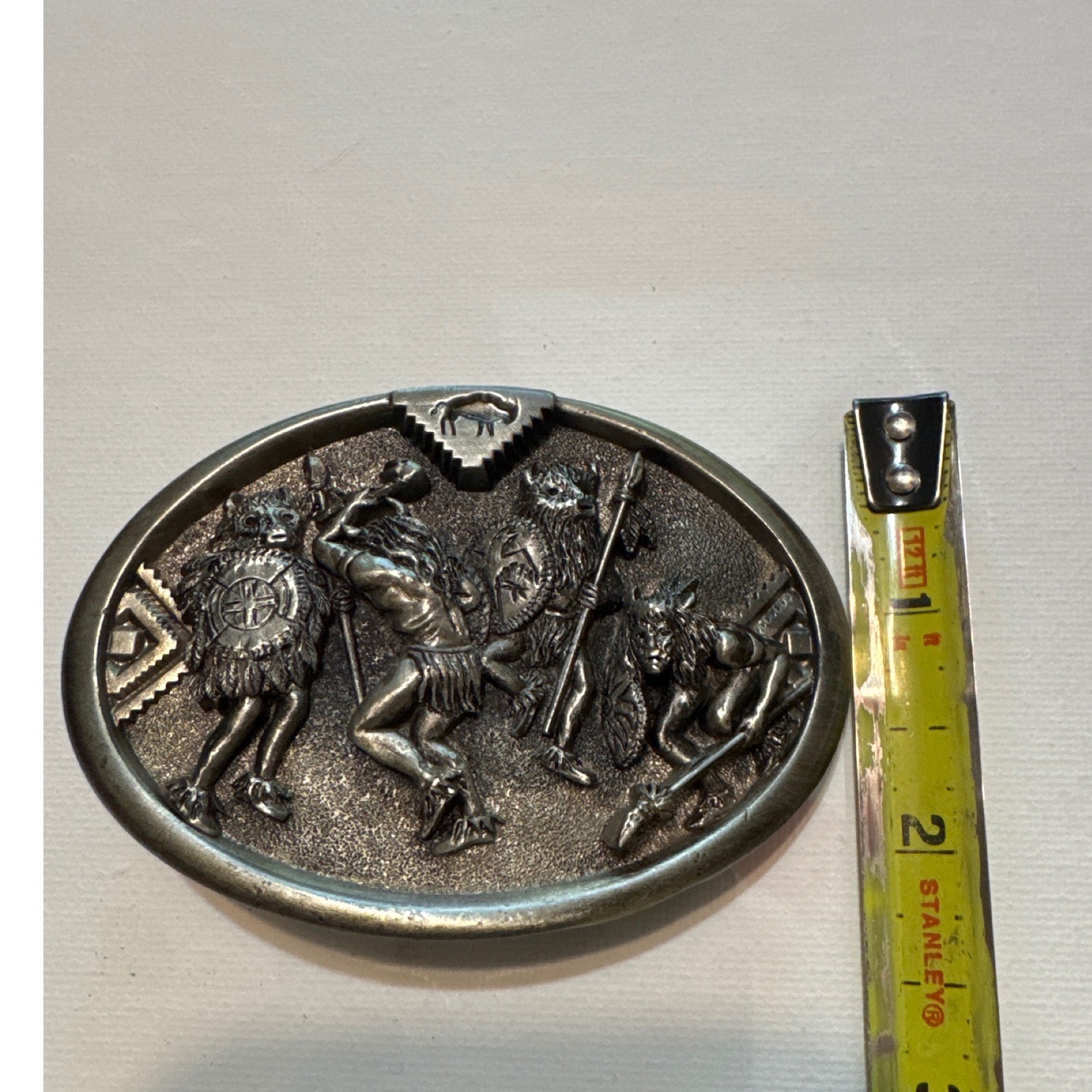 Great American Products Belt Buckle Mens OS Silver Excellent 1993 Warrior USA