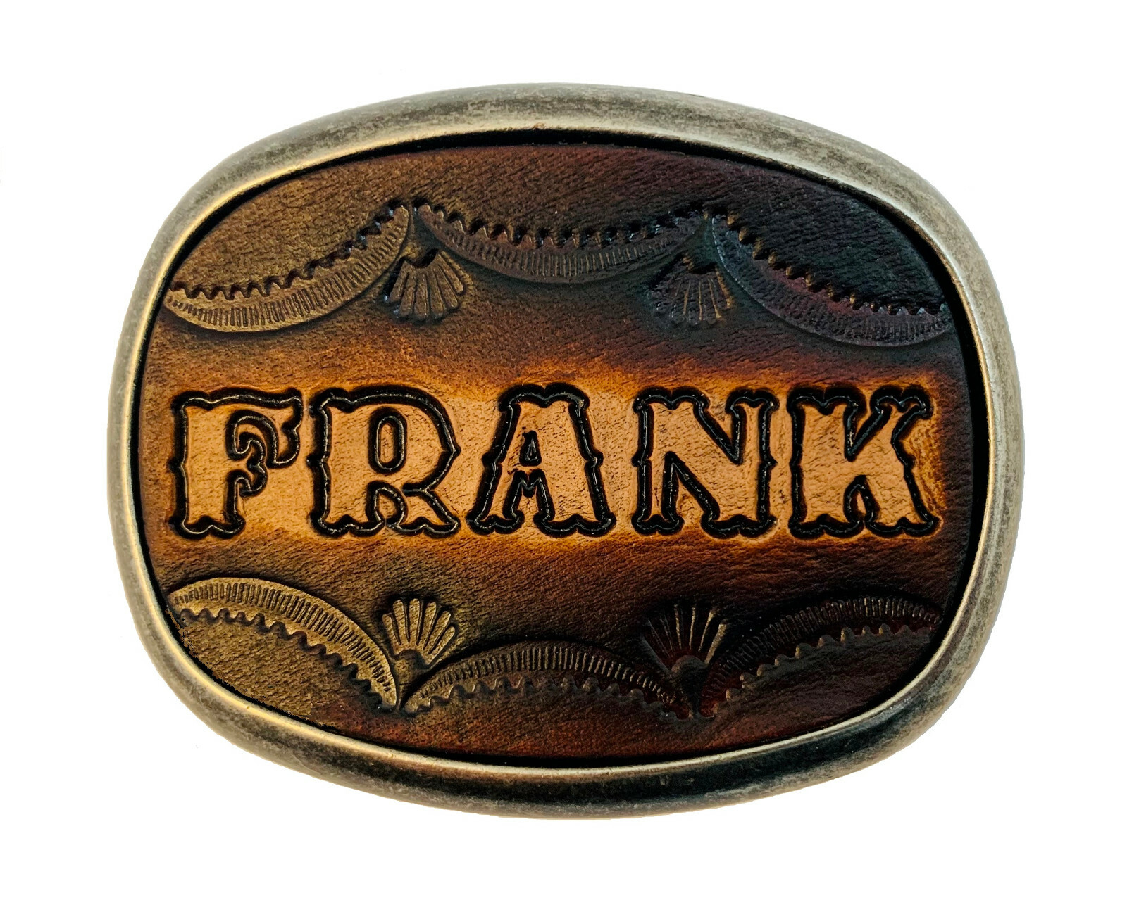 MADE to ORDER Custom Tooled Leather Belt Buckle, Names or Initials, 6 Letters