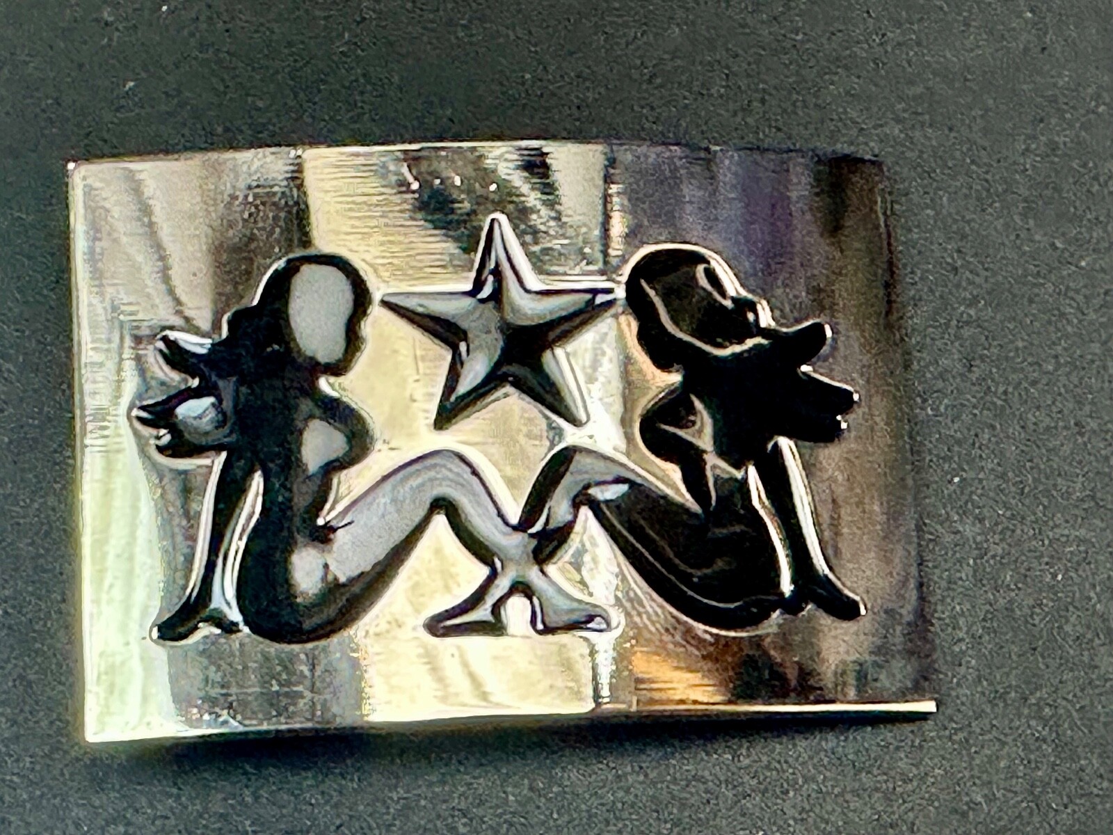 DOUBLE Sexy Mudflap Girl Truckers Silhouette Polished Reflective belt buckle