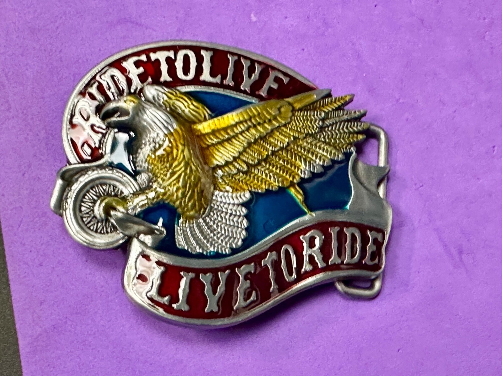 Live To Ride, Ride To Live Bikers Way Of Life Motorcycle Eagle New Belt Buckle