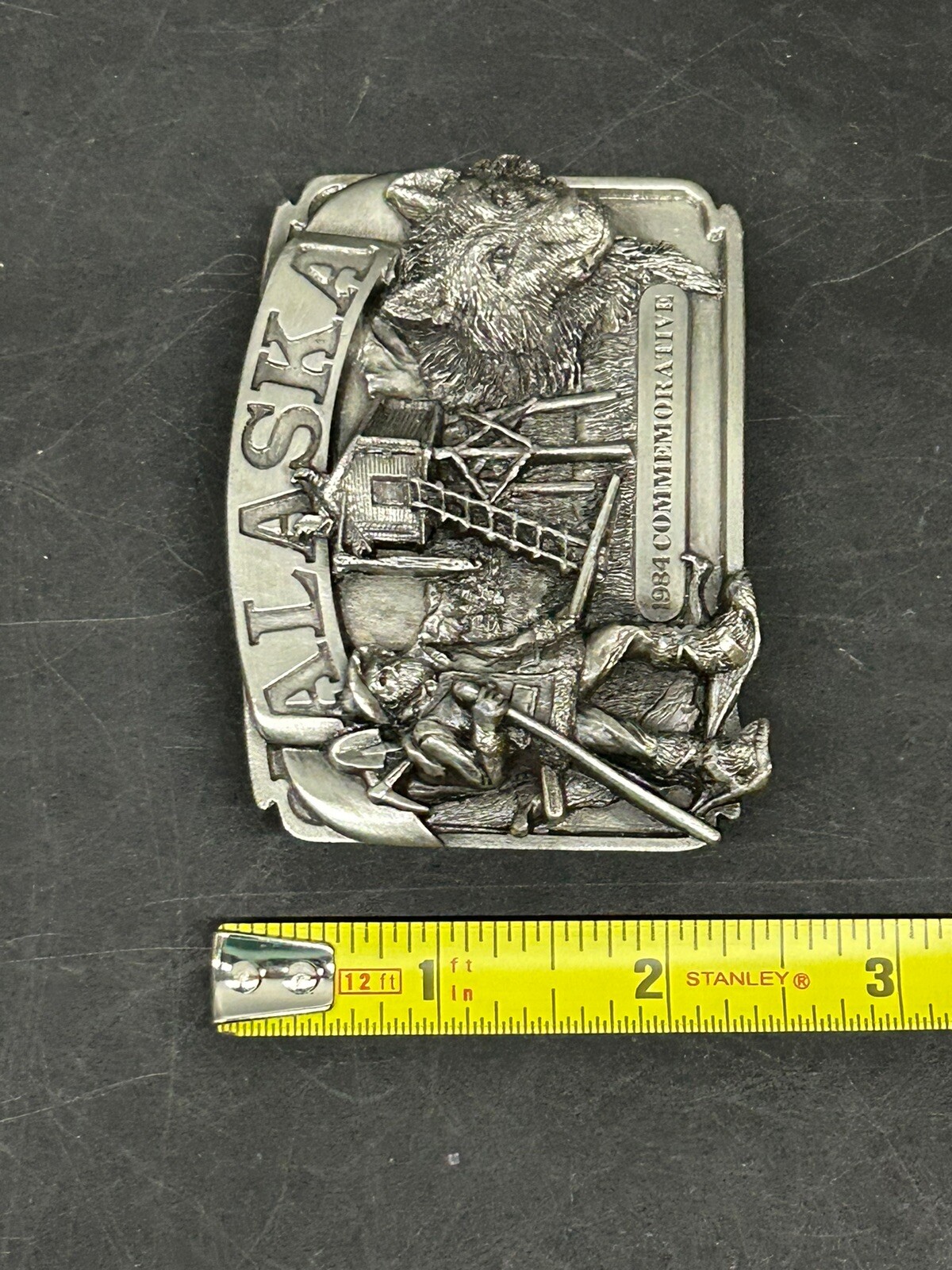 ALASKA BELT BUCKLE 1984 COMMEMORATIVE 3D WOLF HEAD LIMITED EDITION 1776/2500