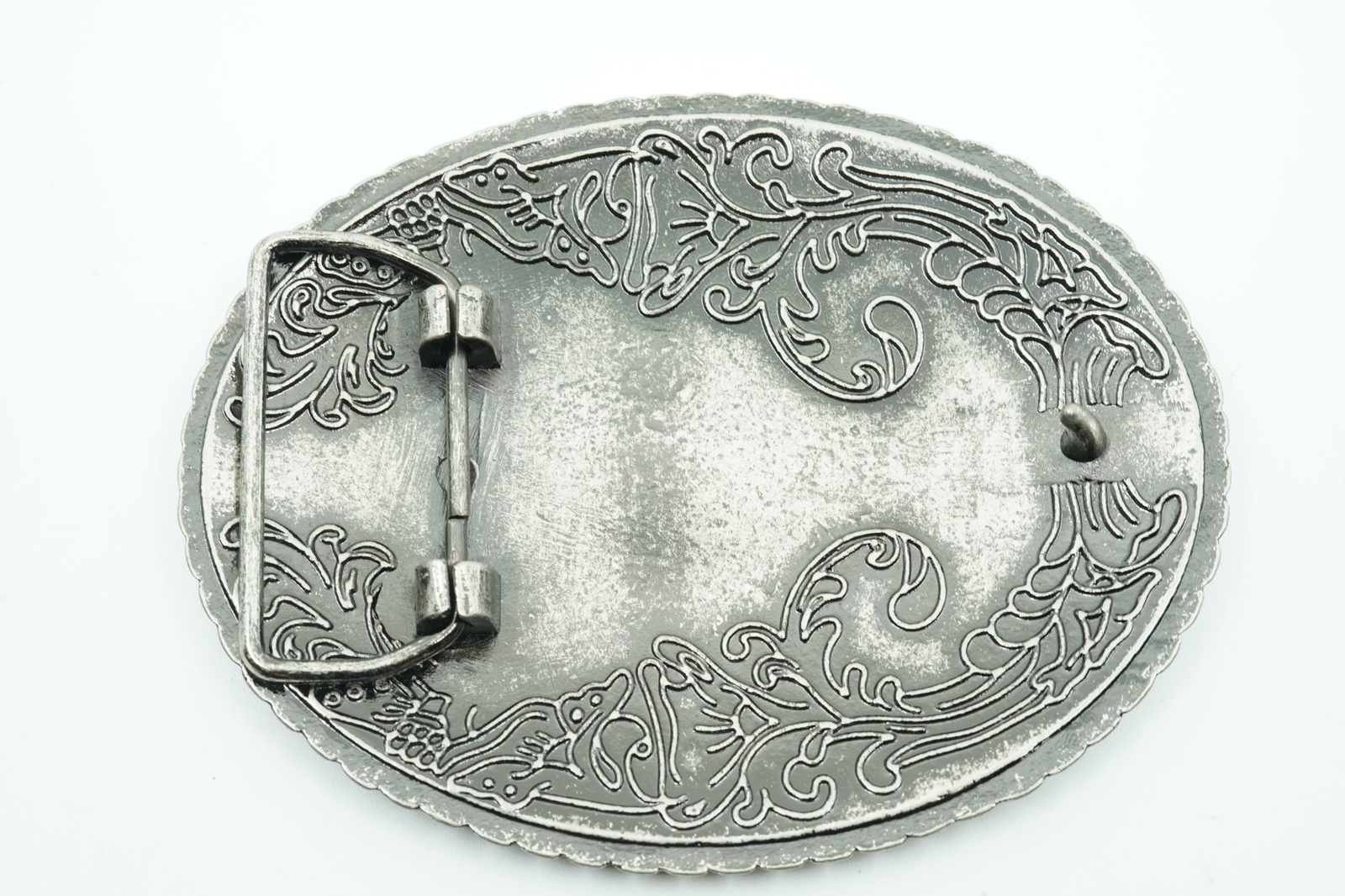 Western Flower Antique Silver Blank Belt Buckle