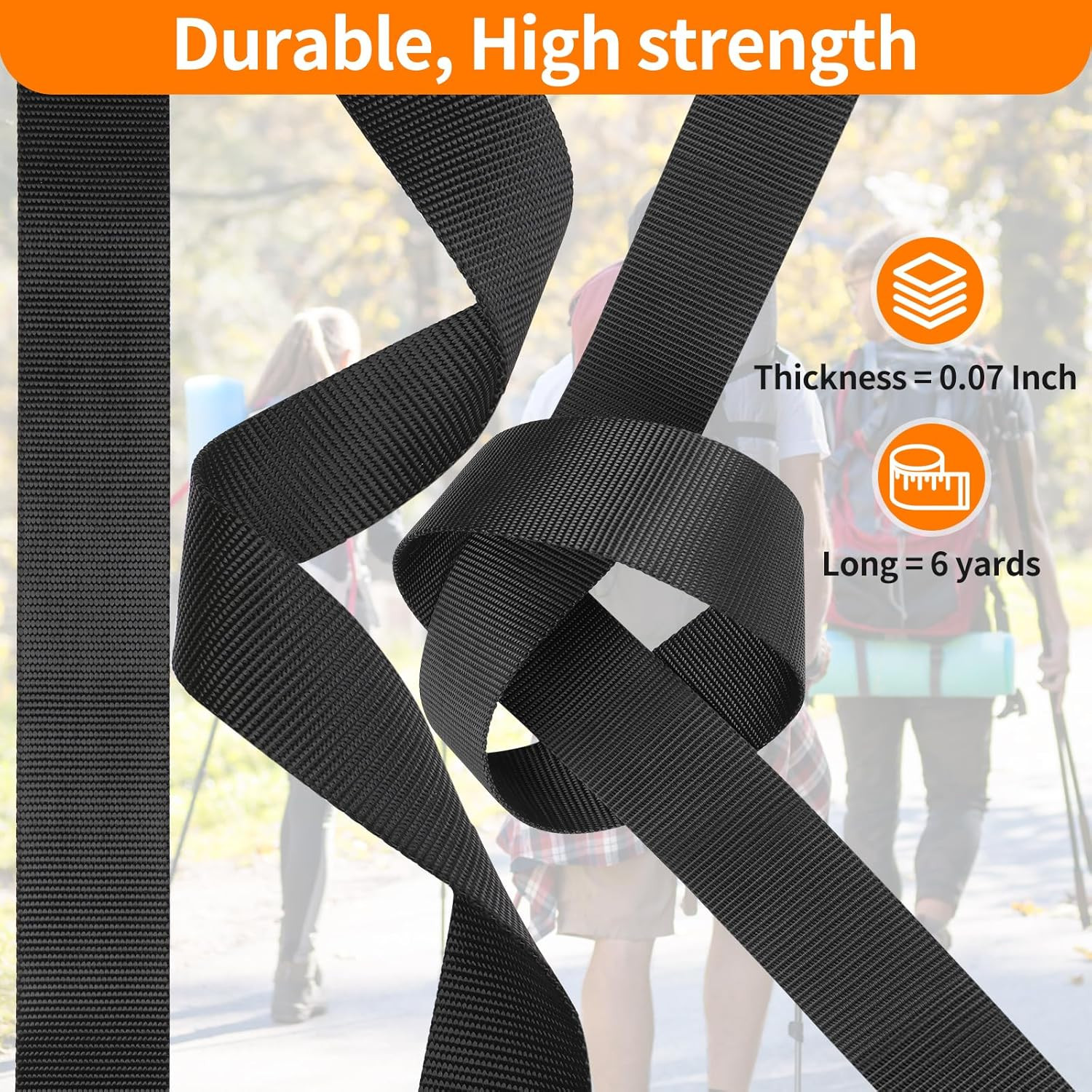 2&Prime; Heavy-Duty Buckle & Straps Set: 6-Pack Side Release Plastic Buckles, 6 Yards