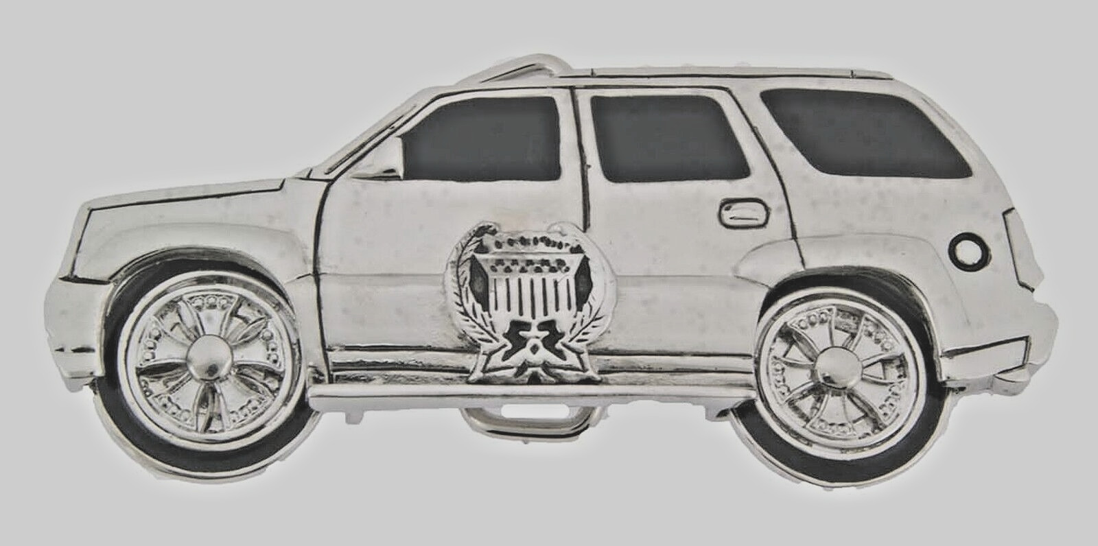 Spinner Belt Buckle Utility Car SUV Wheels Spins Silver Metal Star Mud Girls New