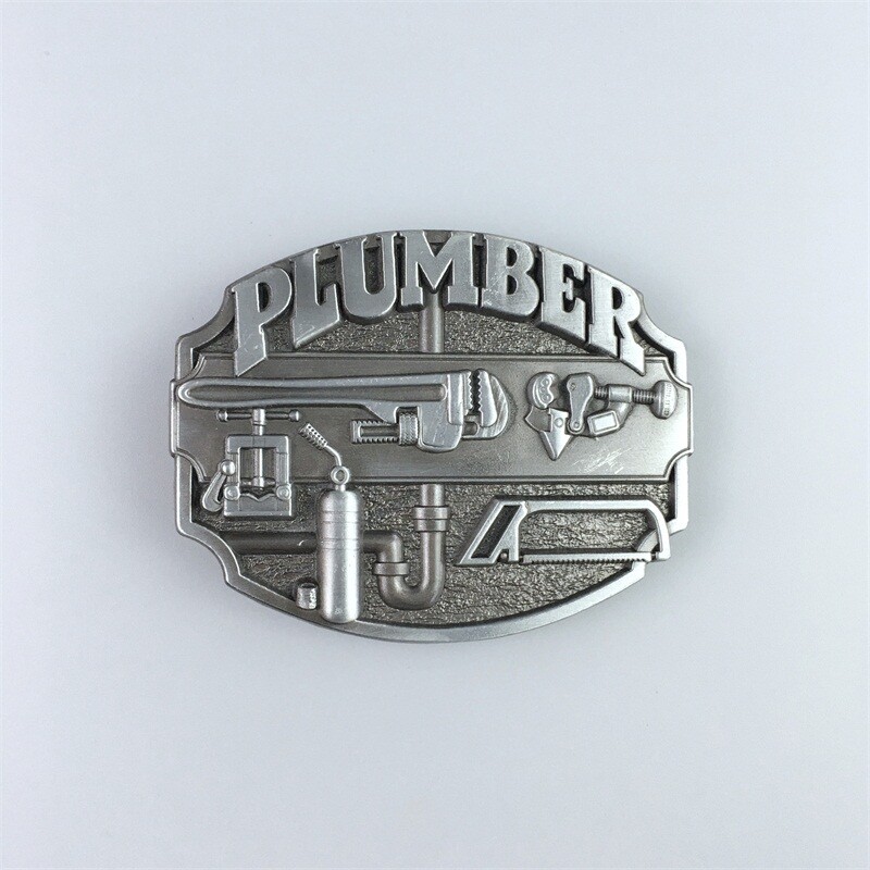 Antique Silver Plumber Trades Tradesman Belt Buckle also Stock in the US