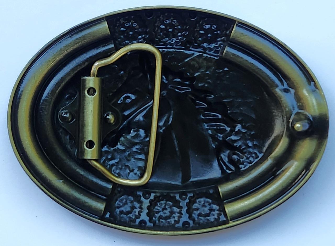 NEW HORSE HEAD WESTERN MULTICOLOR COWBOY ANIMAL 3-D BELT BUCKLE