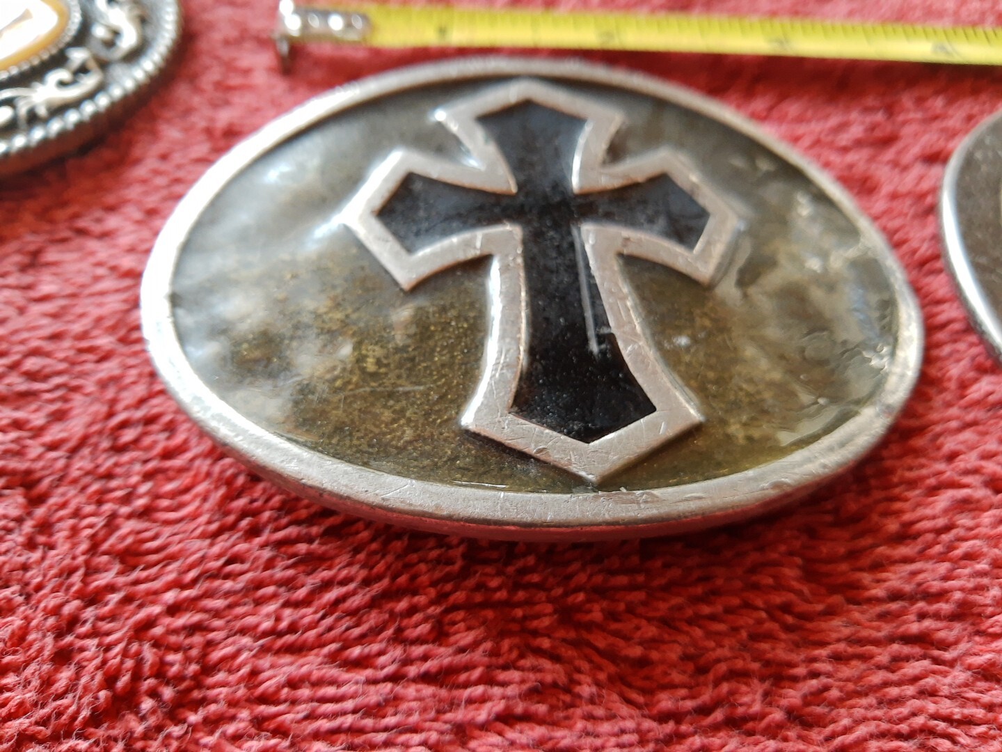 Gothic Black with Silver Cross Belt Buckles Lot Of 2
