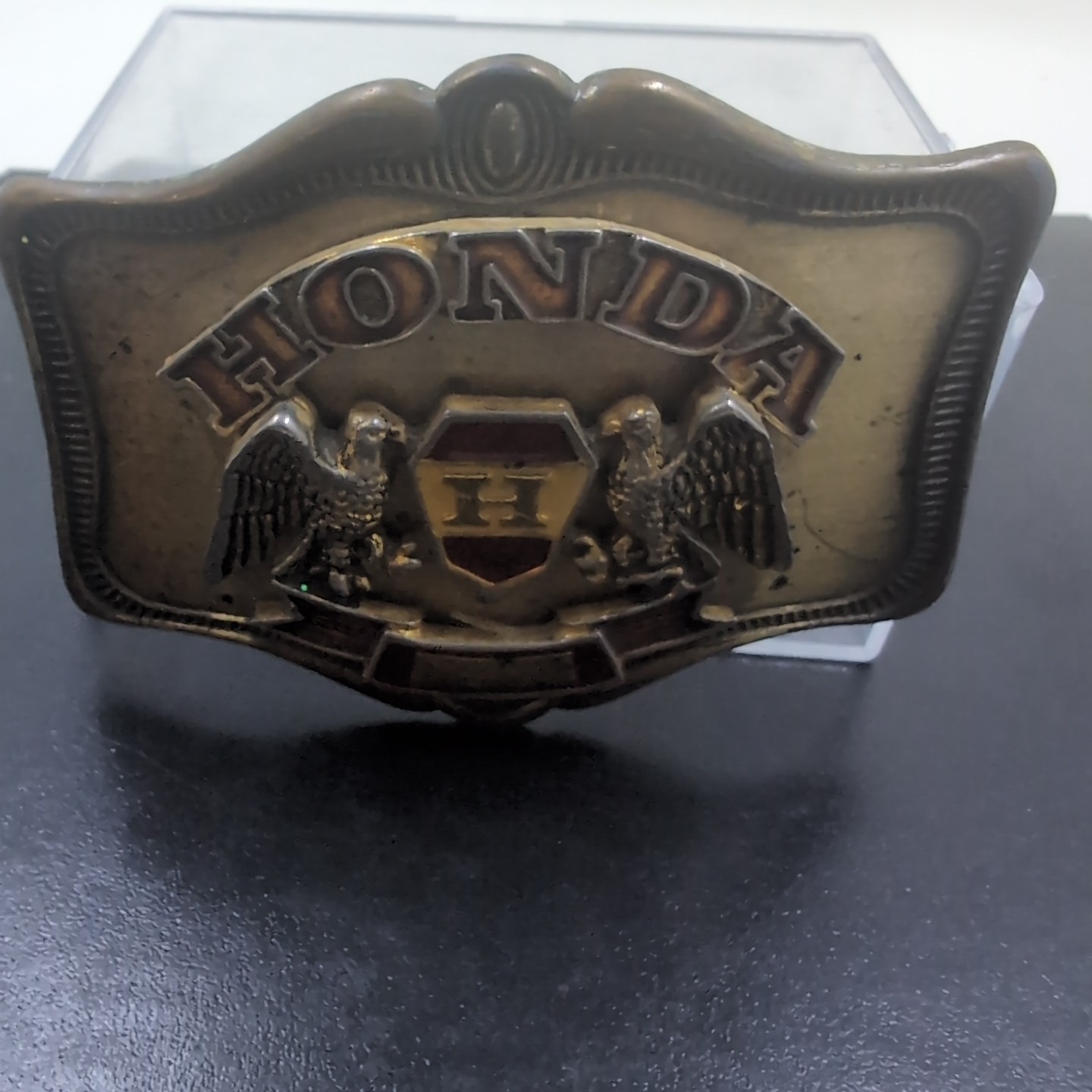 Vintage Honda Gold Wing Belt Buckle 1978 Two Eagles Brass Easy Rider AHM Bike