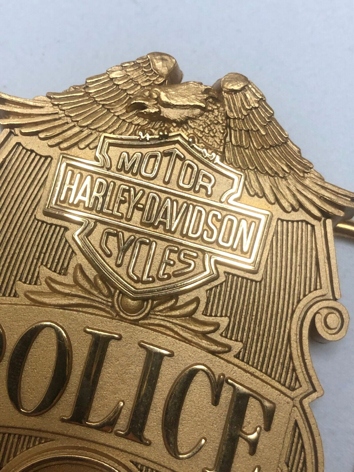NIB Harley-Davidson 1988 Jostens Police Badge Gold Belt Buckle # 98460-88VG