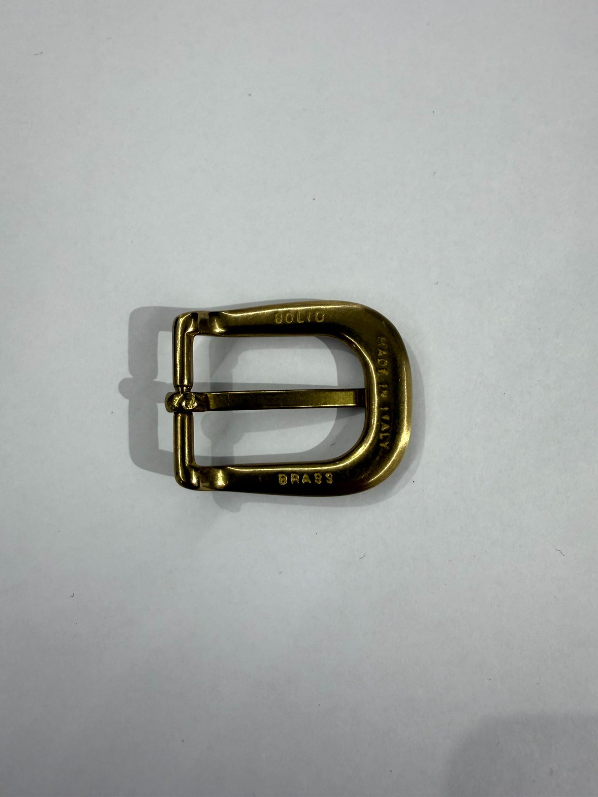 Solid Brass Satin Brass Belt Buckle Made in Italy Fits 0.98&Prime; Belt Strap