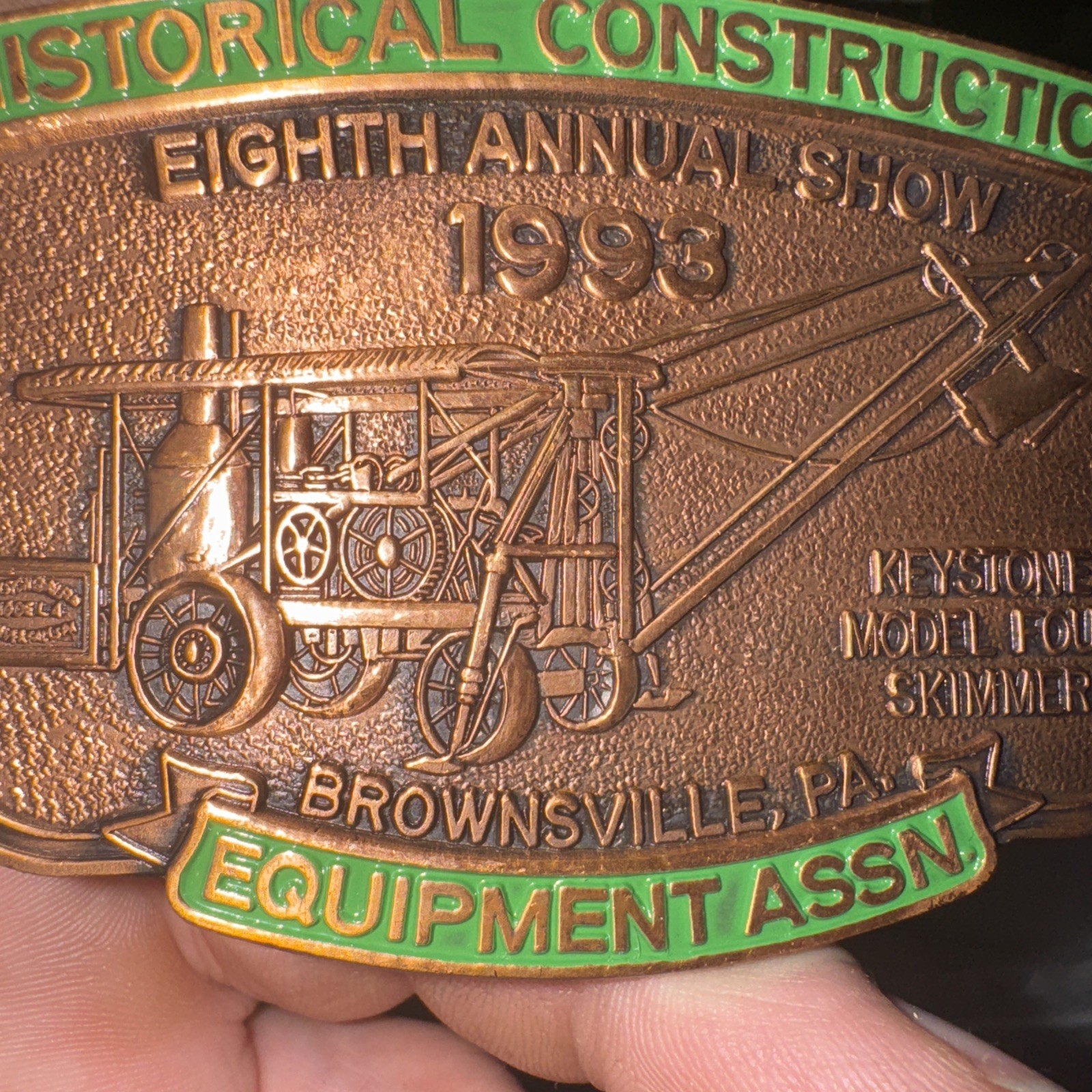 Historical Construction Equipment Show Belt Buckle Limited Edition Embossed 1993