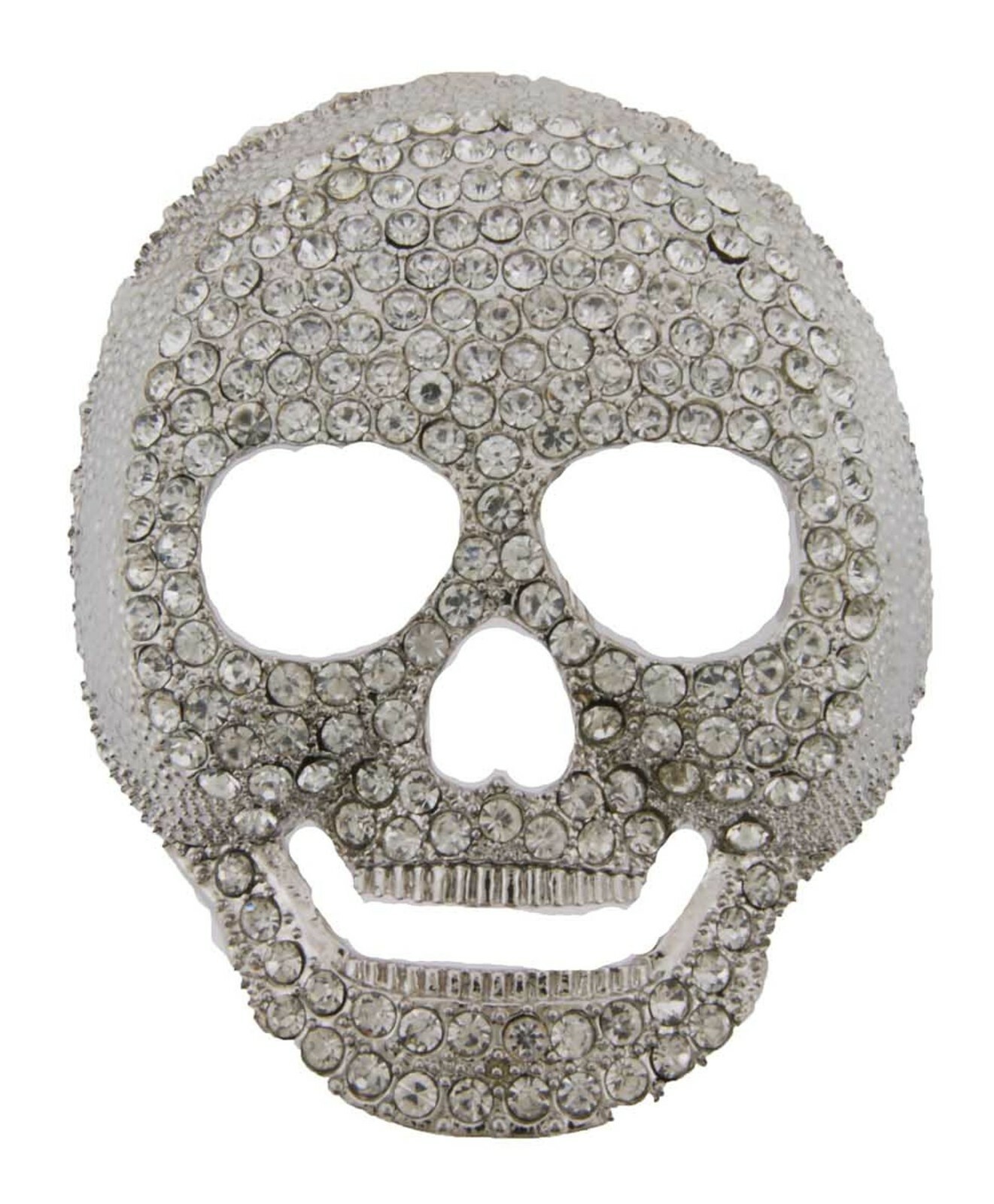 Skull Belt Buckle Men Women Bling Rhinestones Gold Silver Halloween Costume New