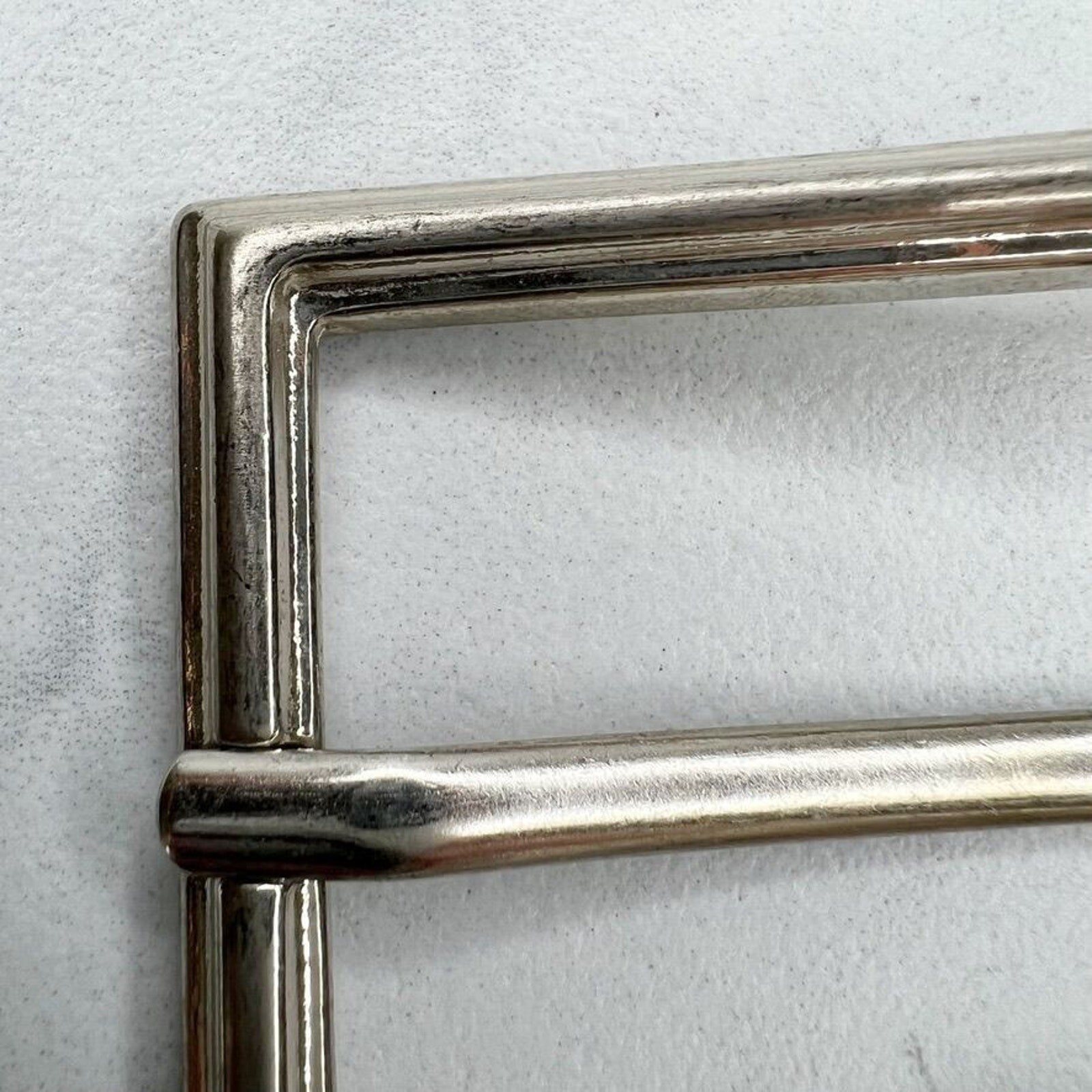 Square Silver Tone Simple Basic Belt Buckle