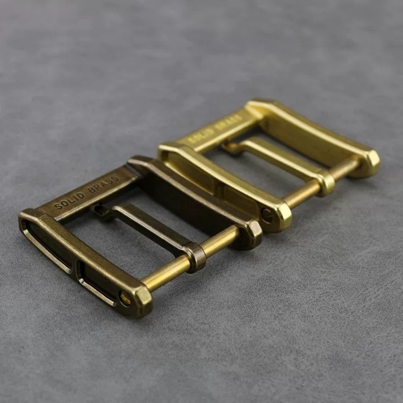 Men Replacement Brass Single Prong Square Belt Buckle 3.8cm Wide Belt