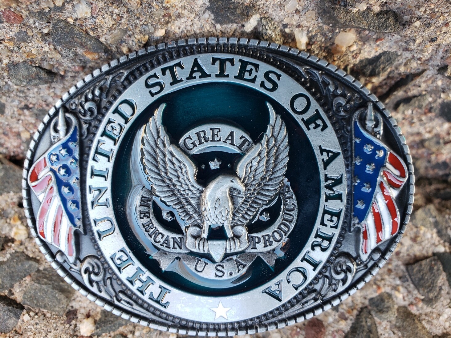 The United States Of America Eagle Flag Belt Buckle 3D Aluminum 3.2 oz New