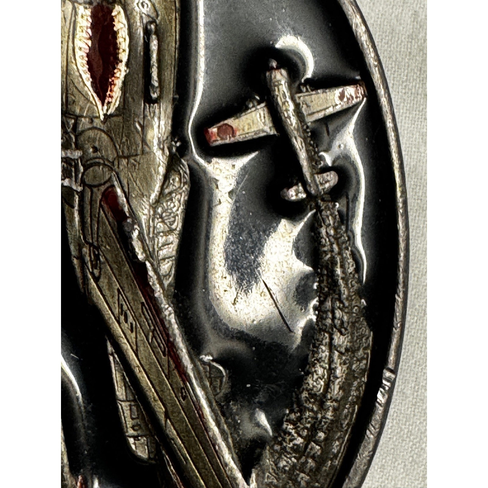 Vintage 1986 C+J Inc P-40 Warhawk Belt Buckle WWII Aviation Made in USA 1131