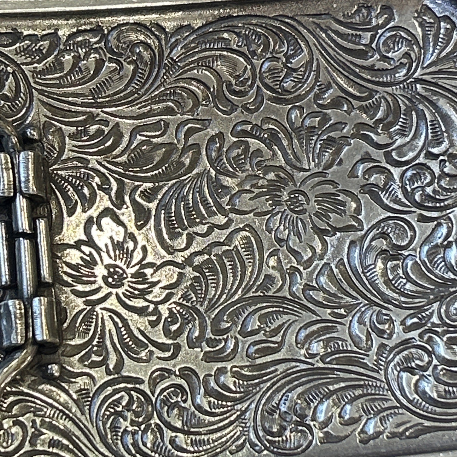 Ariat Logo Western Belt Buckle Floral Silver & Gold tone