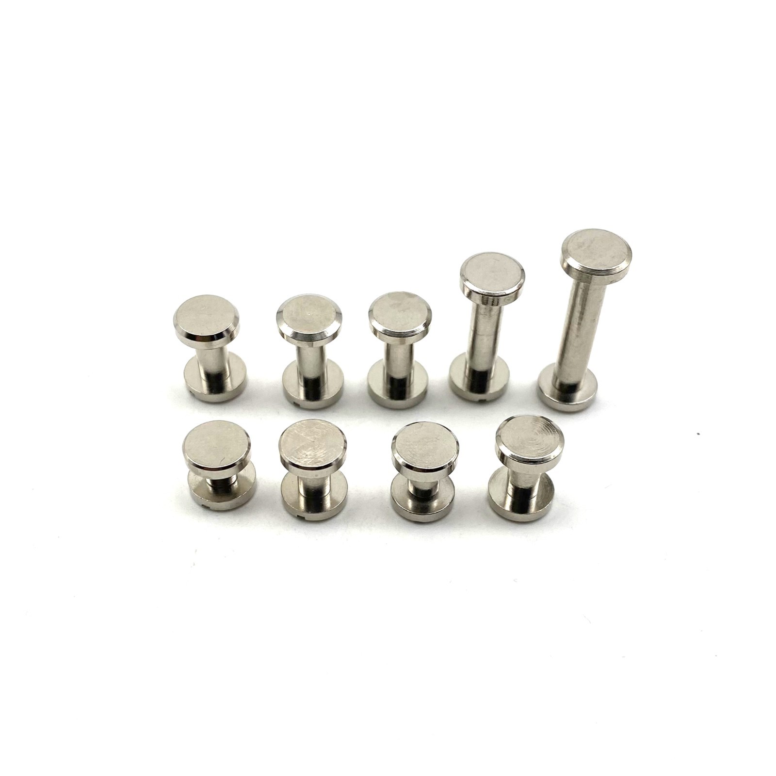 10mmDiameter Post Sliver Brass Chicago Screw Leather Crafting Screw Rivets 10pcs