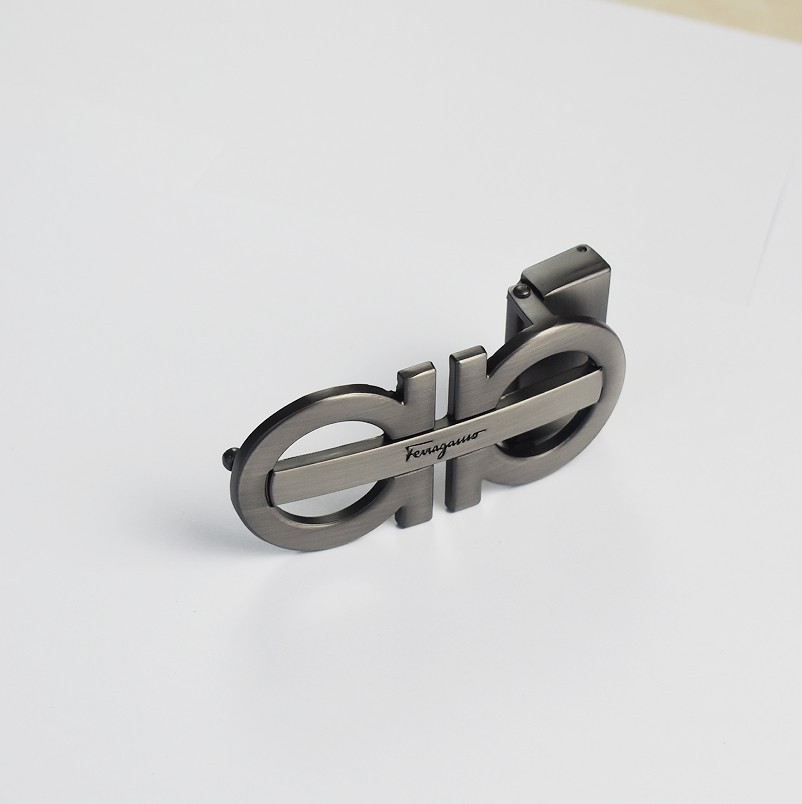Men&rsquo;s Salvatore Ferragamo gray Gancin Belt Buckle for 34-35mm leather belt