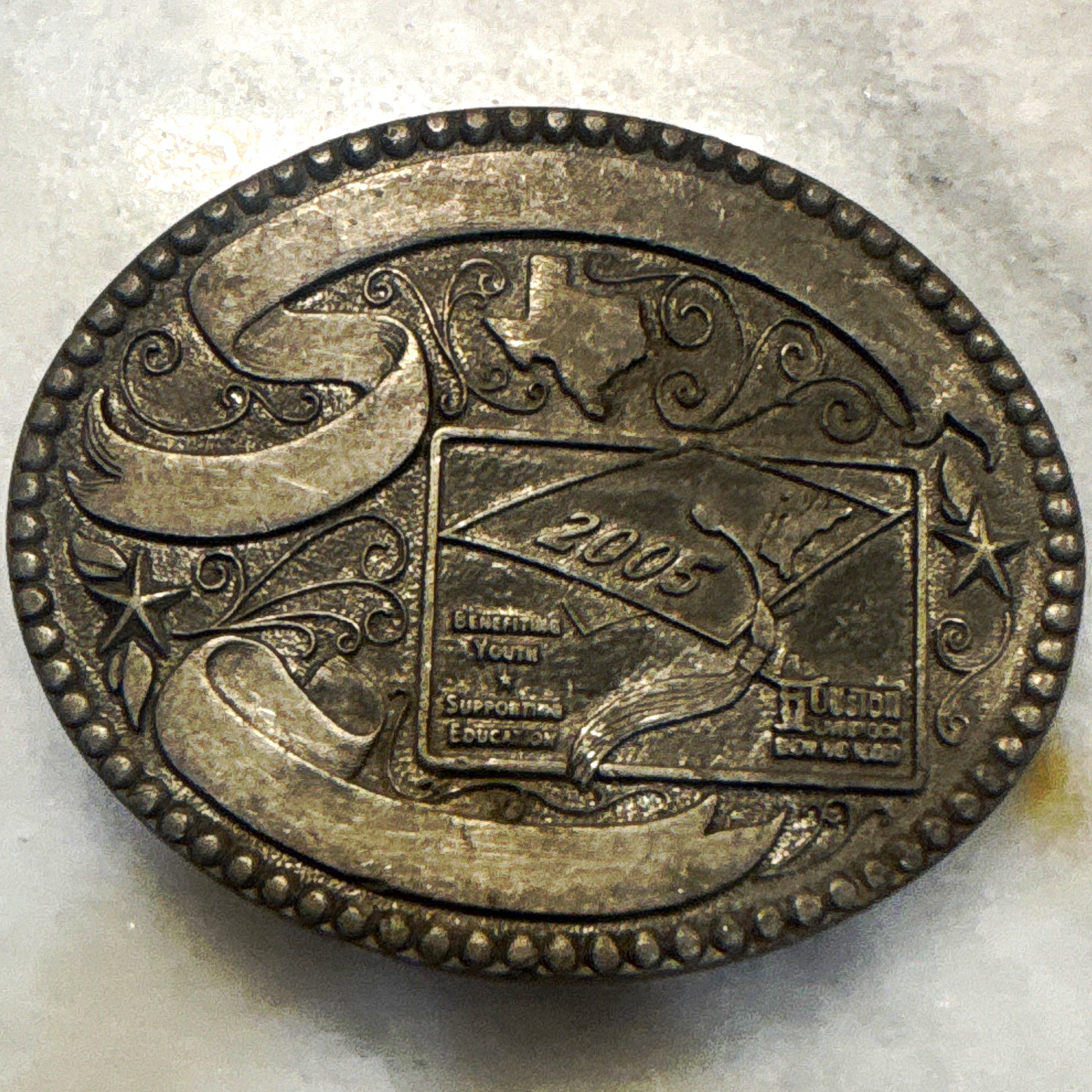 2005 Houston Livestock Show and Rodeo Buckle Pewter