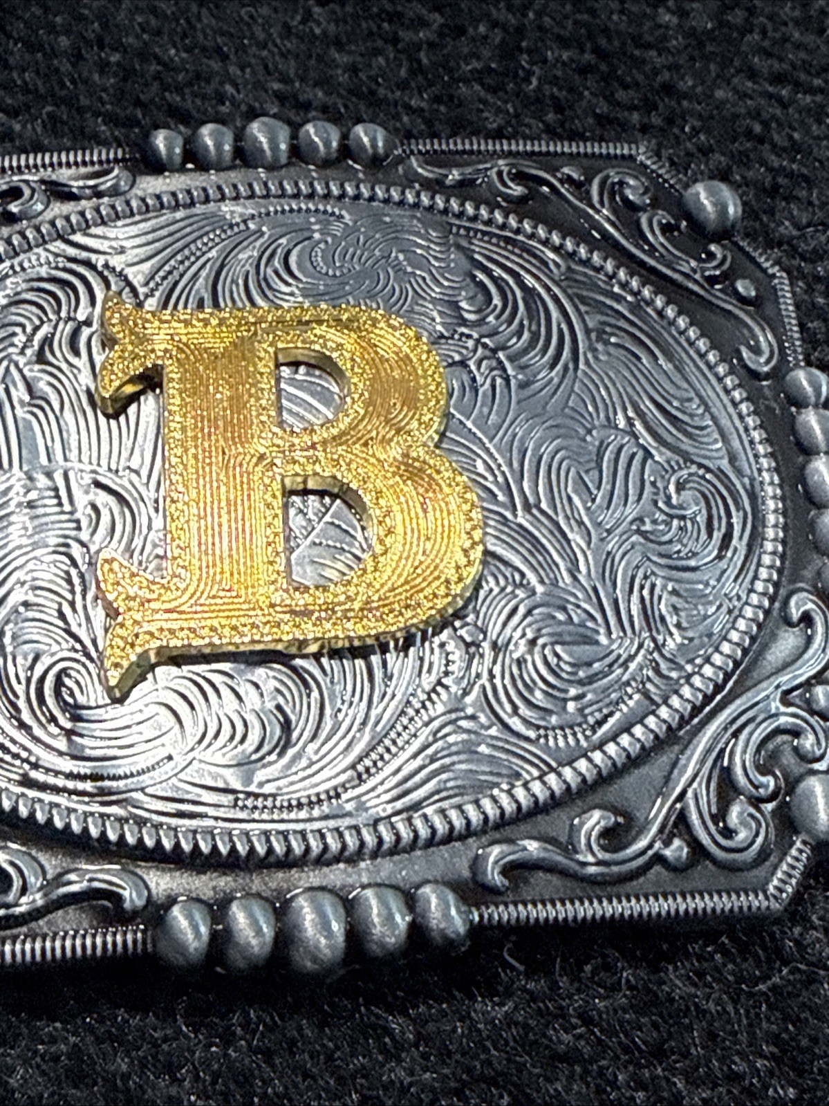 NEW INITIAL  » B  » RODEO BIG COWBOY WESTERN BELT BUCKLE